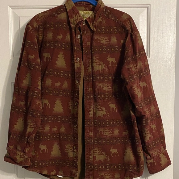 Cabela's Other - Cabela's Burgundy and Tan Patterned Shirt , thicker fabric